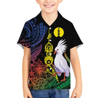 New Caledonia Kanaky Personalized Family Matching Summer Maxi Dress and Hawaiian Shirt Fleche Faitiere Mix Kagu LT7 Son's Shirt Colorful - Polynesian Pride