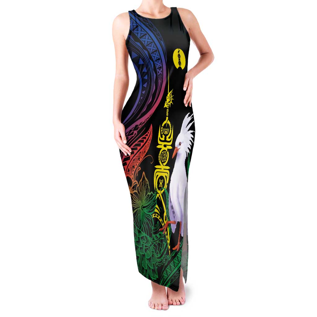 New Caledonia Kanaky Personalized Family Matching Tank Maxi Dress and Hawaiian Shirt Fleche Faitiere Mix Kagu LT7 Mom's Dress Colorful - Polynesian Pride