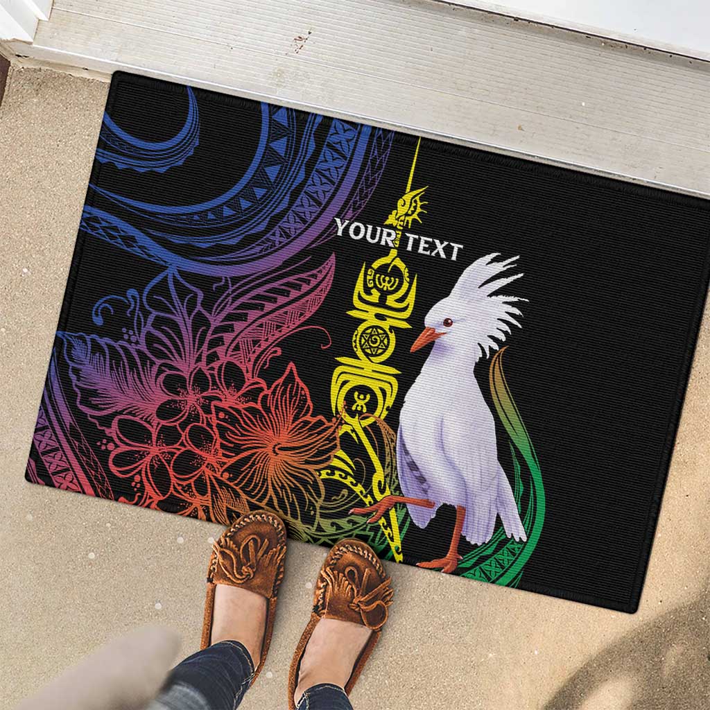 New Caledonia Kanaky Personalized Rubber Doormat Fleche Faitiere Mix Kagu