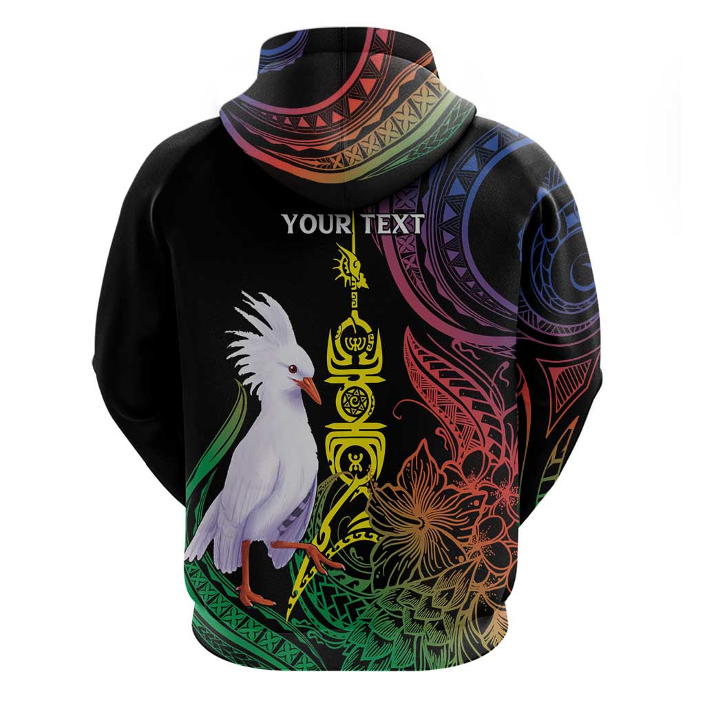 New Caledonia Kanaky Personalized Zip Hoodie Fleche Faitiere Mix Kagu LT7 - Polynesian Pride