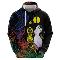 New Caledonia Kanaky Personalized Zip Hoodie Fleche Faitiere Mix Kagu LT7 - Polynesian Pride
