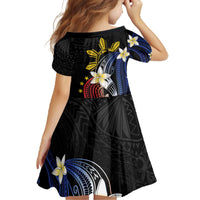 Personalized Philippines Tribal Family Matching Off The Shoulder Long Sleeve Dress and Hawaiian Shirt Tropical Waves - Plumeria LT7 - Polynesian Pride