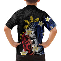 Personalized Philippines Tribal Family Matching Off Shoulder Short Dress and Hawaiian Shirt Tropical Waves - Plumeria