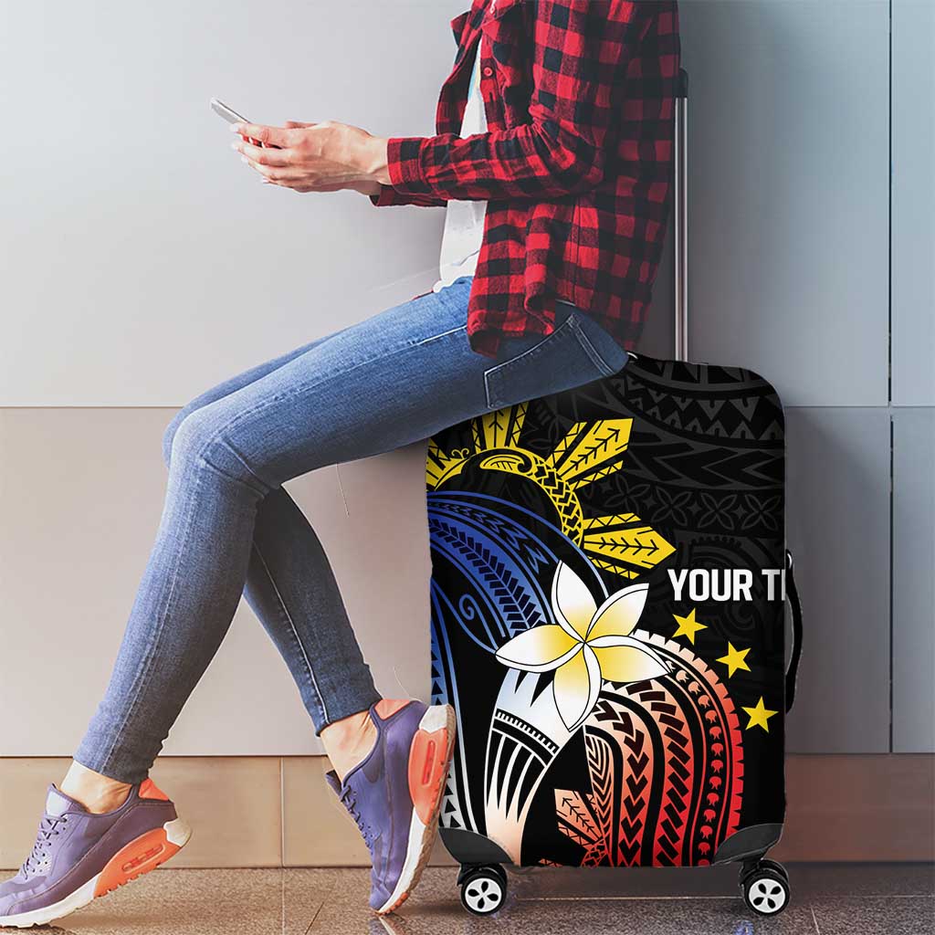 Personalized Philippines Tribal Luggage Cover Tropical Waves - Plumeria
