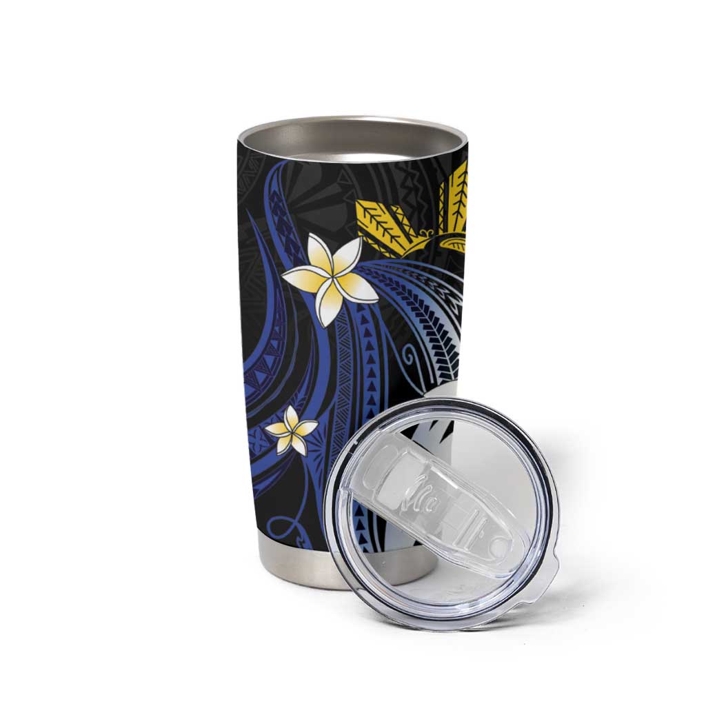 Personalized Philippines Tribal Tumbler Cup Tropical Waves - Plumeria