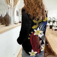 Personalized Philippines Tribal Women Casual Shirt Tropical Waves - Plumeria LT7 - Polynesian Pride