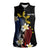 Personalized Philippines Tribal Women Sleeveless Polo Shirt Tropical Waves - Plumeria