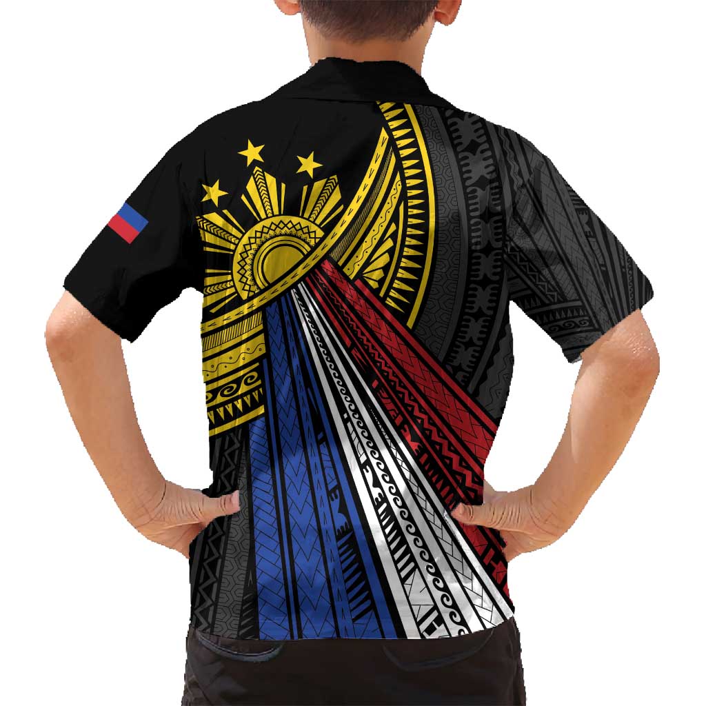 Philippines Sun Family Matching Off Shoulder Maxi Dress and Hawaiian Shirt Pasifika Tribal Style