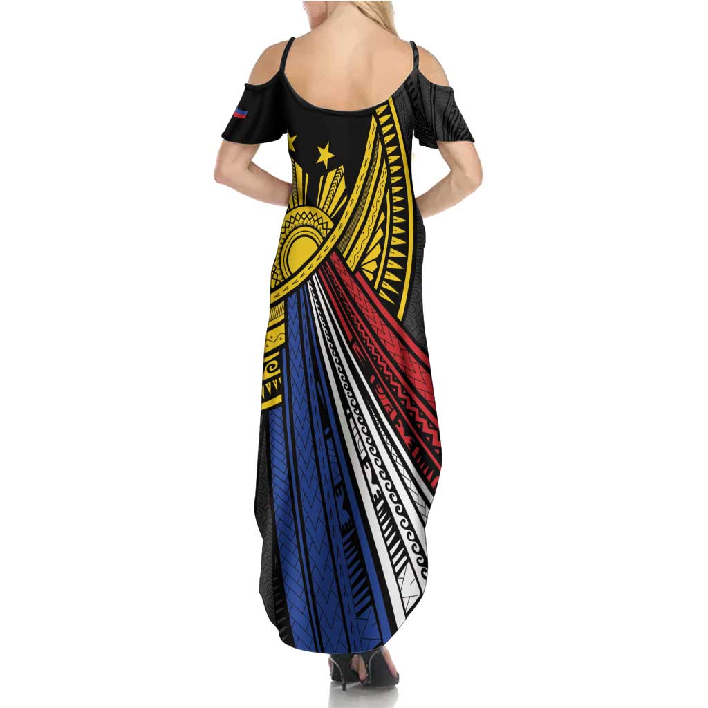 Philippines Sun Family Matching Summer Maxi Dress and Hawaiian Shirt Pasifika Tribal Style