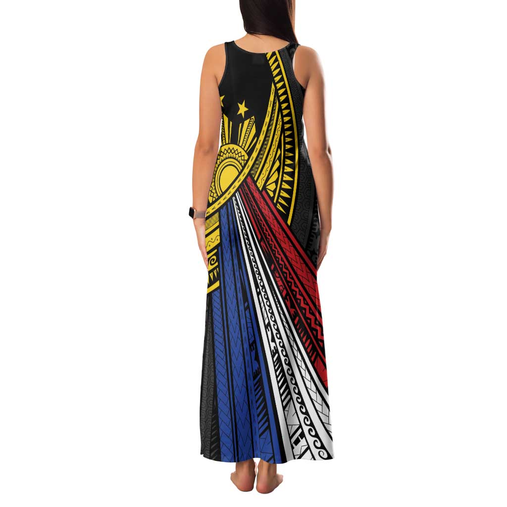 Philippines Sun Family Matching Tank Maxi Dress and Hawaiian Shirt Pasifika Tribal Style