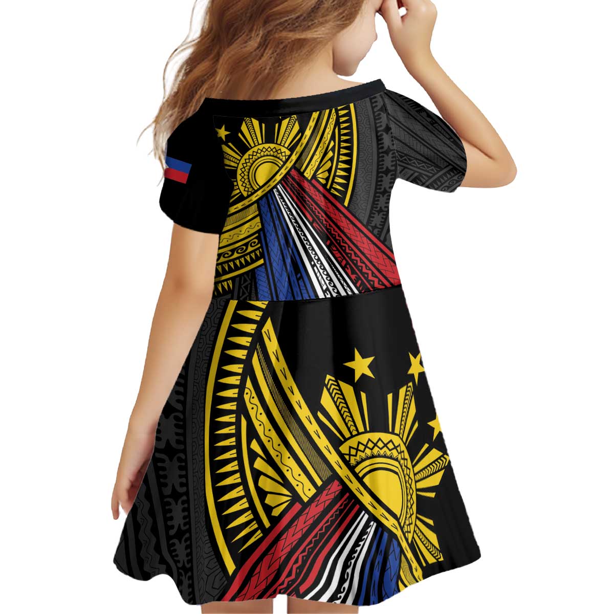 Philippines Sun Kid Short Sleeve Dress Pasifika Tribal Style