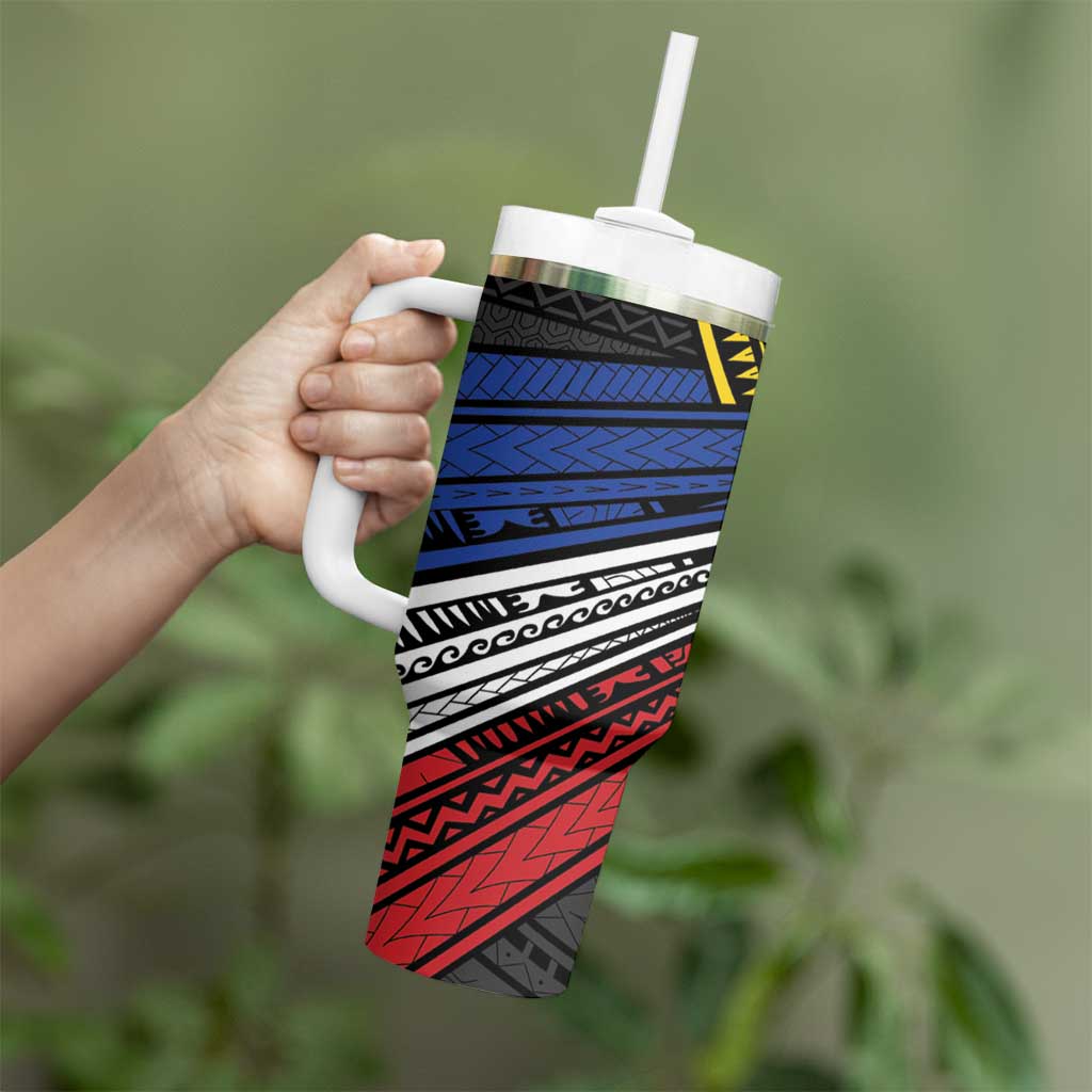 Philippines Sun Tumbler With Handle Pasifika Tribal Style
