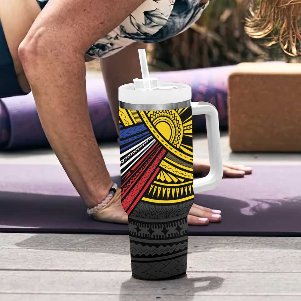 Philippines Sun Tumbler With Handle Pasifika Tribal Style