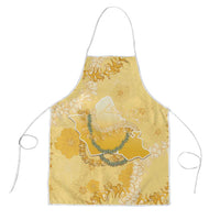 Hawaii Oahu Island Flowers Lei Apron Yellow Ilima Mix Plumeria