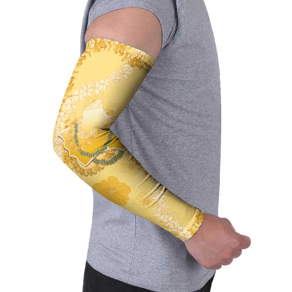 Hawaii Oahu Island Flowers Lei Arm Sleeves Yellow Ilima Mix Plumeria