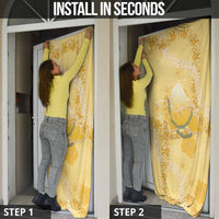 Hawaii Oahu Island Flowers Lei Door Cover Yellow Ilima Mix Plumeria