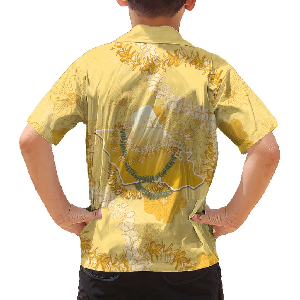 Hawaii Oahu Island Flowers Lei Family Matching Summer Maxi Dress and Hawaiian Shirt Yellow Ilima Mix Plumeria LT7 - Polynesian Pride