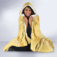 Hawaii Oahu Island Flowers Lei Hooded Blanket Yellow Ilima Mix Plumeria