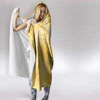 Hawaii Oahu Island Flowers Lei Hooded Blanket Yellow Ilima Mix Plumeria