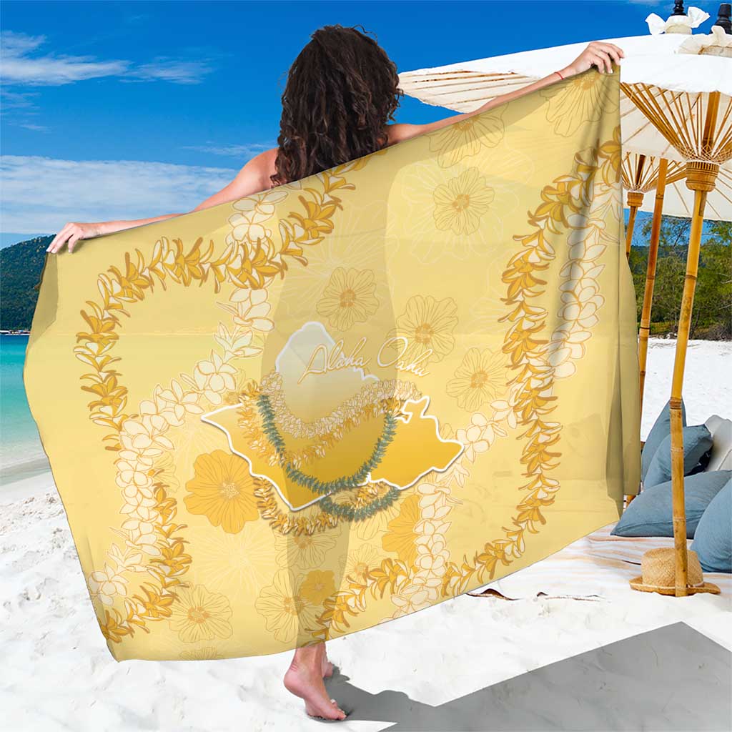Hawaii Oahu Island Flowers Lei Sarong Yellow Ilima Mix Plumeria