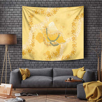 Hawaii Oahu Island Flowers Lei Tapestry Yellow Ilima Mix Plumeria