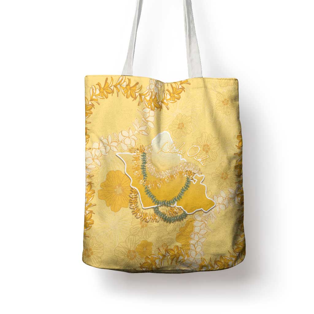 Hawaii Oahu Island Flowers Lei Tote Bag Yellow Ilima Mix Plumeria