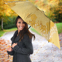 Hawaii Oahu Island Flowers Lei Umbrella Yellow Ilima Mix Plumeria
