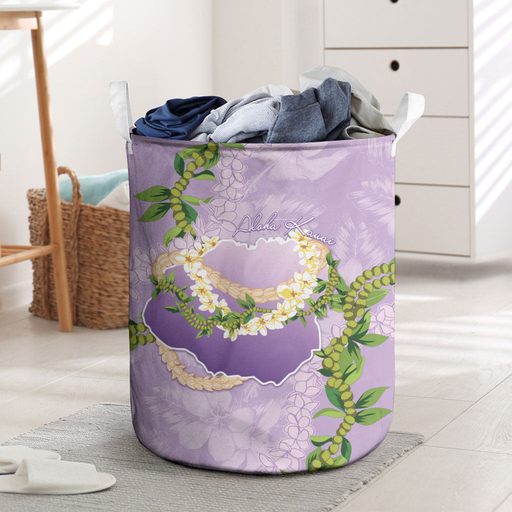Hawaii Kauai Island Flowers Lei Laundry Basket Mokihana Lei