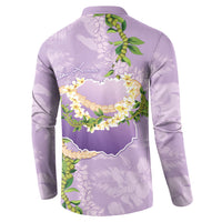 Hawaii Kauai Island Flowers Lei Button Sweatshirt Mokihana Lei