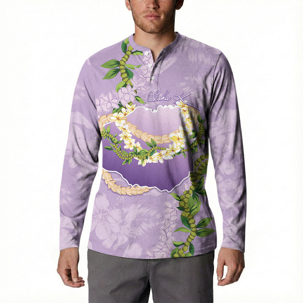 Hawaii Kauai Island Flowers Lei Button Sweatshirt Mokihana Lei