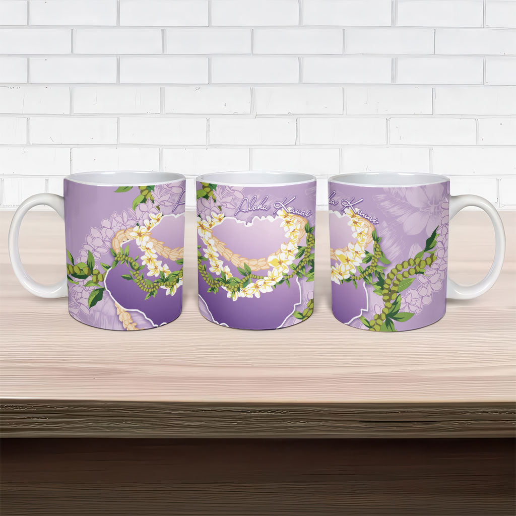 Hawaii Kauai Island Flowers Lei Ceramic Mug Mokihana Lei