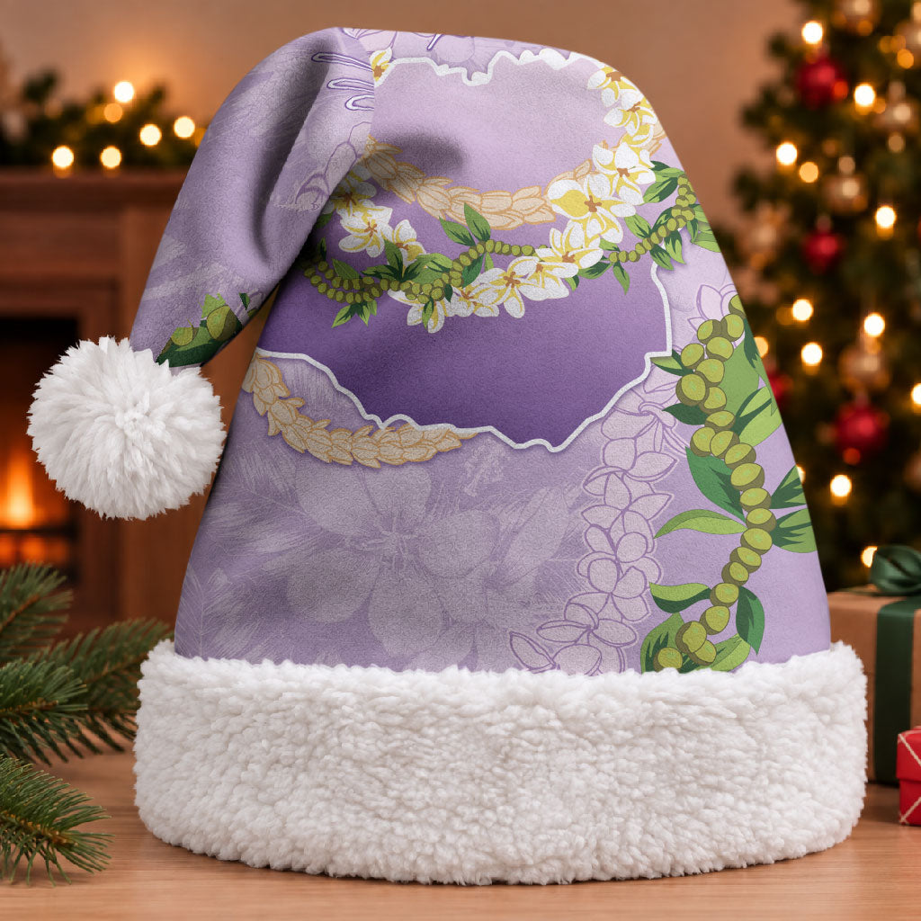 Hawaii Kauai Island Flowers Lei Christmas Santa Hat Mokihana Lei