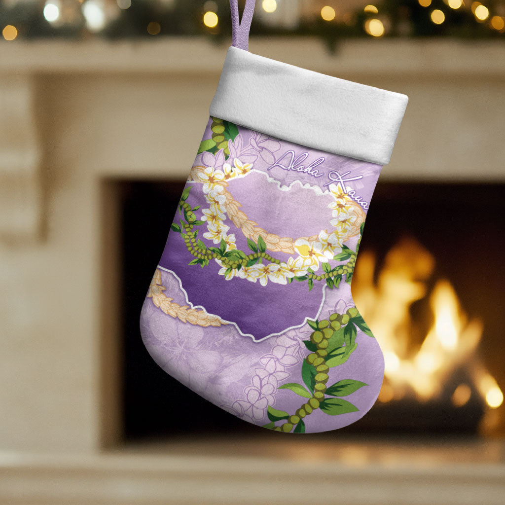 Hawaii Kauai Island Flowers Lei Christmas Stocking Mokihana Lei