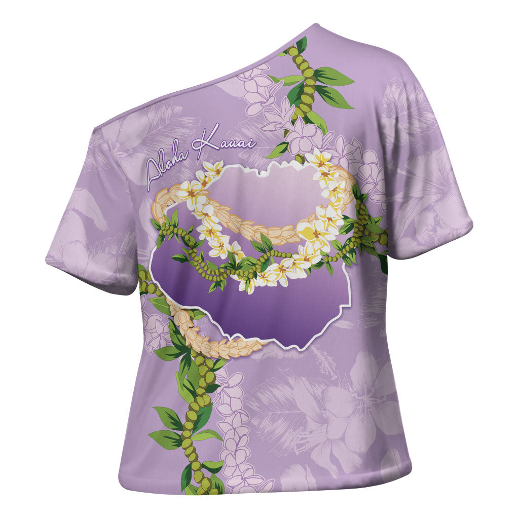 Hawaii Kauai Island Flowers Lei Cross Shoulder Shirt Mokihana Lei