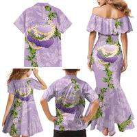 Hawaii Kauai Island Flowers Lei Family Matching Mermaid Dress and Hawaiian Shirt Mokihana Lei LT7 - Polynesian Pride