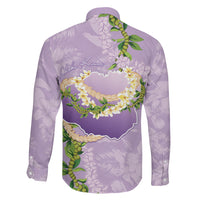 Hawaii Kauai Island Flowers Lei Family Matching Off The Shoulder Long Sleeve Dress and Hawaiian Shirt Mokihana Lei LT7 - Polynesian Pride