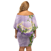 Hawaii Kauai Island Flowers Lei Family Matching Off Shoulder Short Dress and Hawaiian Shirt Mokihana Lei LT7 - Polynesian Pride