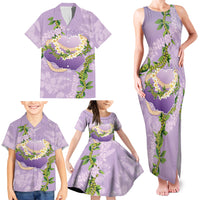 Hawaii Kauai Island Flowers Lei Family Matching Tank Maxi Dress and Hawaiian Shirt Mokihana Lei LT7 - Polynesian Pride