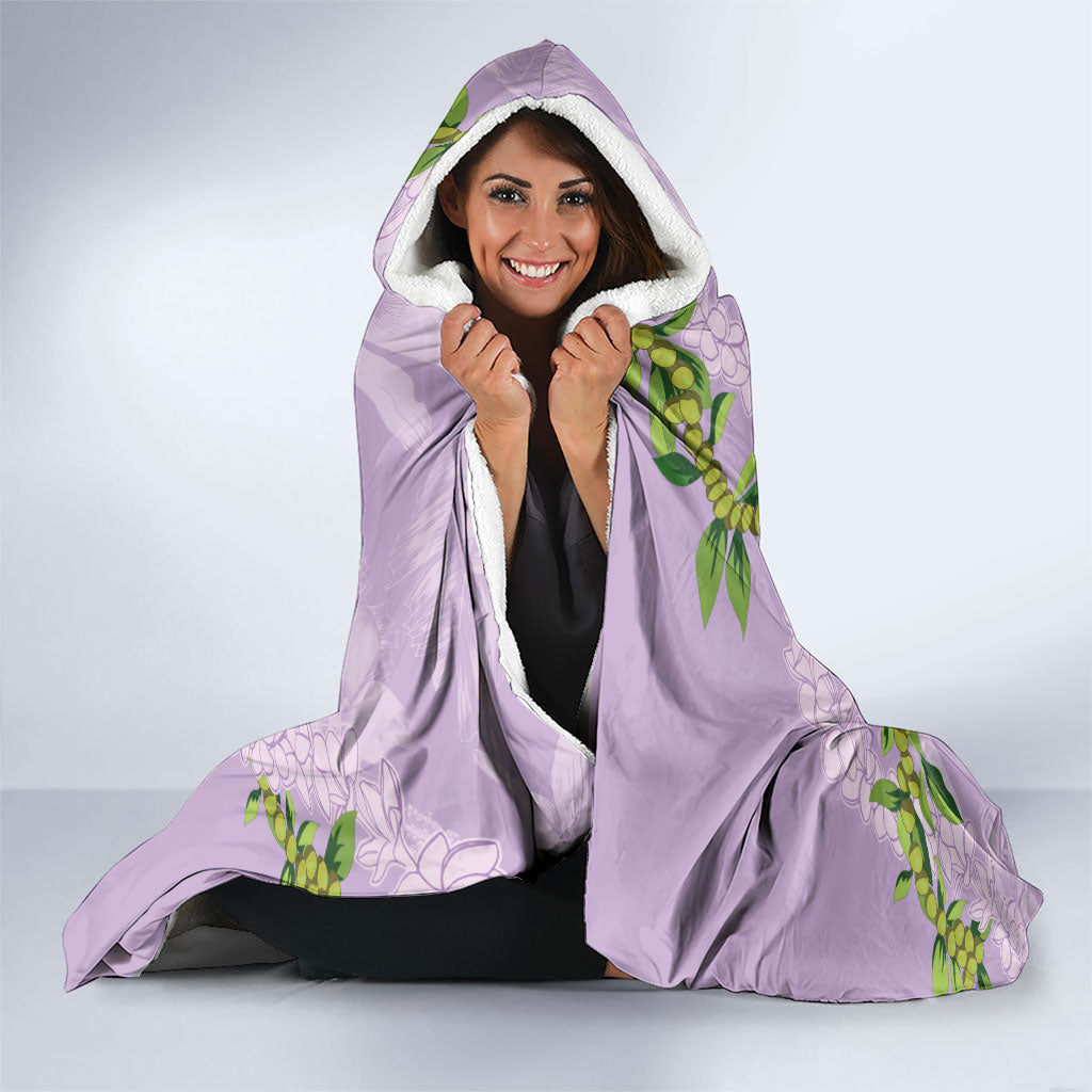 Hawaii Kauai Island Flowers Lei Hooded Blanket Mokihana Lei