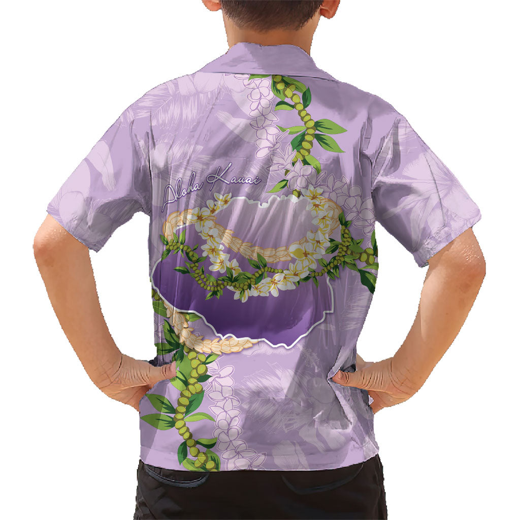 Hawaii Kauai Island Flowers Lei Kid Hawaiian Shirt Mokihana Lei