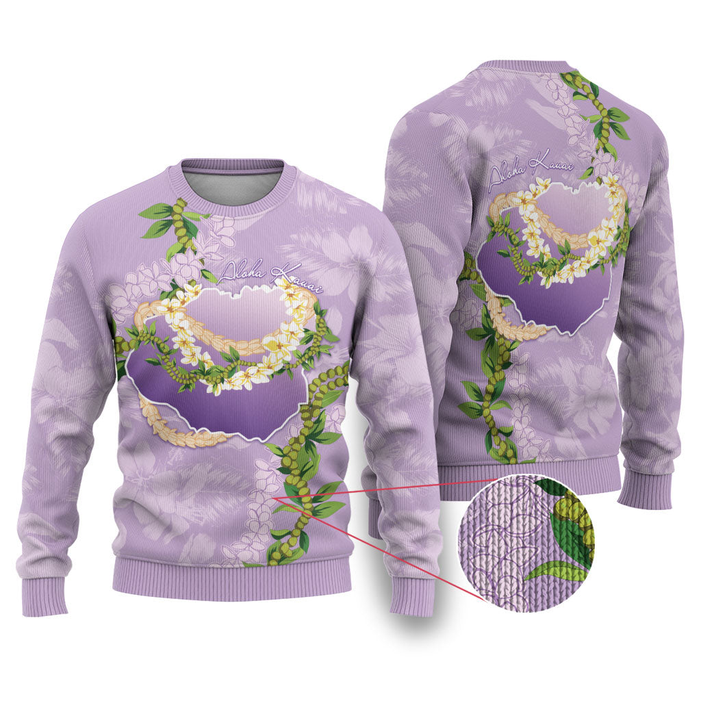 Hawaii Kauai Island Flowers Lei Ugly Christmas Sweater Mokihana Lei