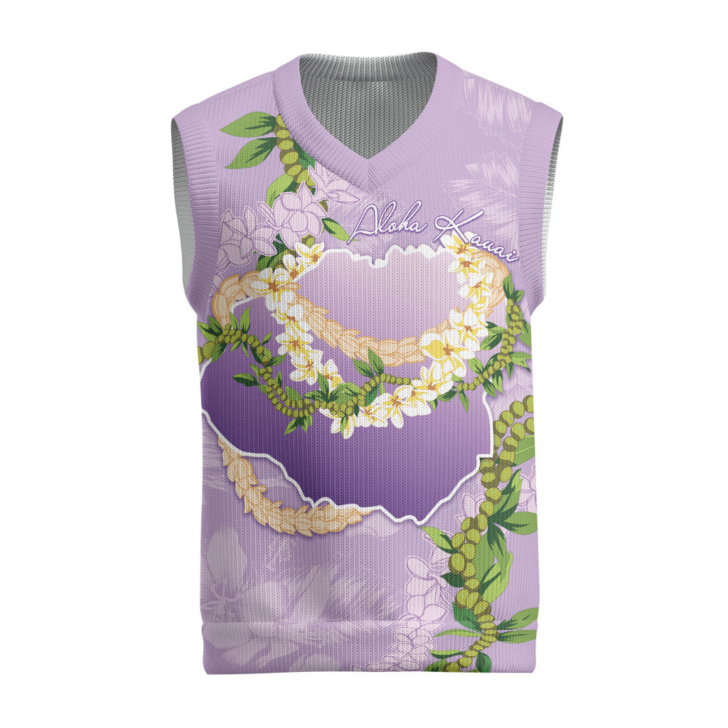 Hawaii Kauai Island Flowers Lei Christmas Knitted V-Neck Vest Mokihana Lei