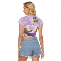 Hawaii Kauai Island Flowers Lei Raglan Cropped T Shirt Mokihana Lei