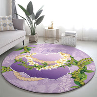 Hawaii Kauai Island Flowers Lei Round Carpet Mokihana Lei