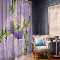Hawaii Kauai Island Flowers Lei Window Curtain Mokihana Lei