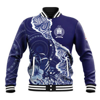 Fiji Queen Victoria School Personalised Baseball Jacket Masi Tapa Torn Style
