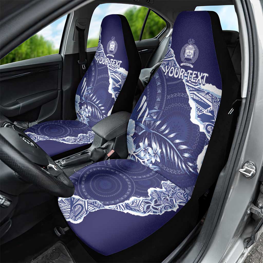 Fiji Queen Victoria School Personalised Car Seat Cover Masi Tapa Torn Style LT7 - Polynesian Pride