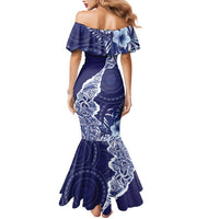 Fiji Queen Victoria School Personalised Family Matching Mermaid Dress and Hawaiian Shirt Masi Tapa Torn Style LT7 - Polynesian Pride