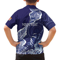 Fiji Queen Victoria School Personalised Family Matching Off Shoulder Maxi Dress and Hawaiian Shirt Masi Tapa Torn Style LT7 - Polynesian Pride