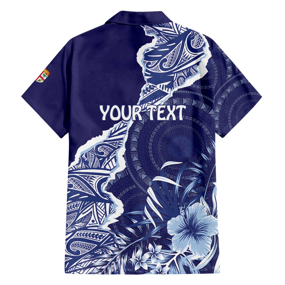 Fiji Queen Victoria School Personalised Family Matching Off Shoulder Short Dress and Hawaiian Shirt Masi Tapa Torn Style LT7 - Polynesian Pride